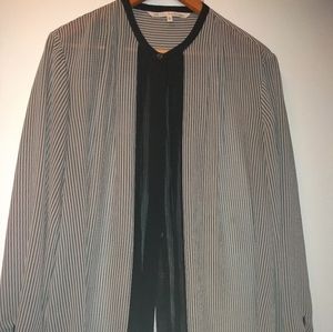 Rachel Roy Black/Beige striped blouse